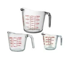 Measuring Cup Set (3-piece, Mixed Sizes, Clear)
