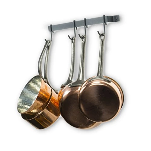 Wallniture Gourmet Kitchen Rail With 10 Hooks, Wall Mounted Wrought Iron Hanging Utensil Holder Rack With Black 17 Inch 3 Wallniture Gourmet Kitchen Rail With 10 Hooks, Wall Mounted Wrought Iron Hanging Utensil Holder Rack With Black 17 Inch - Image 3