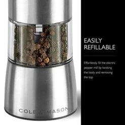 Cole & Mason OLE & MASON Hampstead Electric Pepper Grinder With LED Light - Electronic Battery Operated Peppercorn Mill, Stainless Steel 10 Cole & Mason OLE & MASON Hampstead Electric Pepper Grinder With LED Light - Electronic Battery Operated Peppercorn Mill, Stainless Steel -Peugeot Shop 41WZJ9UlvbL