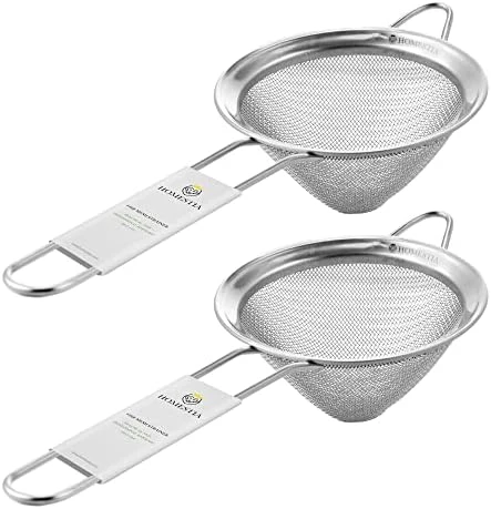 Fine Mesh Sieve Strainer Stainless Steel Cocktail Strainer Food Strainers Tea Strainer Coffee Strainer With Long Handle For Double Straining Utensil 3.3 Inch By Homestia 8 Fine Mesh Sieve Strainer Stainless Steel Cocktail Strainer Food Strainers Tea Strainer Coffee Strainer With Long Handle For Double Straining Utensil 3.3 Inch By Homestia - Image 8