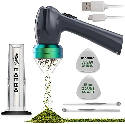V2-55 Electric Herb Grinder, USB Rechargeable Automatic Grinder Fast Mill With Aluminum Alloy Head, Includes Herb And Spices Holding System (Black) 6 V2-55 Electric Herb Grinder, USB Rechargeable Automatic Grinder Fast Mill With Aluminum Alloy Head, Includes Herb And Spices Holding System (Black) - Image 6