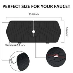 Upgrade Silicone Faucet Handle Drip Catcher Tray, Migdalo Sink Splash Guard, Silicone Faucet Mat Pad For Kitchen Bathroom Faucet, Faucet Drip Catcher (Black) 9 Upgrade Silicone Faucet Handle Drip Catcher Tray, Migdalo Sink Splash Guard, Silicone Faucet Mat Pad For Kitchen Bathroom Faucet, Faucet Drip Catcher (Black) -Peugeot Shop 41Wh6E6INJL