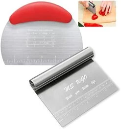 Bench Scraper Dough Pastry Pizza Cutter Dough Scraper Tool Kitchen Food Scraper Stainless Steel With Handle For Butter Cookie Dough Vegetable -Peugeot Shop 41WiFAQVIL. AC