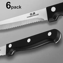 6-piece Steak Knife Set Serrated Stainless Steel Sharp Blade Flatware Steak Knives -Peugeot Shop 41WlhS0OjVS