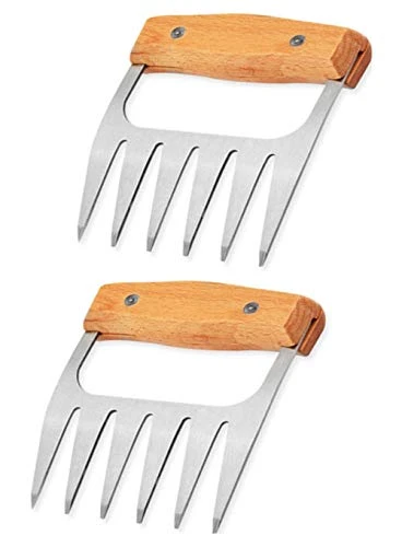 Q Meat Claws Best For Pulled Pork - Sturdy Wood Handle And Stainless Steel Barbeque Shredder Tool 1 Q Meat Claws Best For Pulled Pork - Sturdy Wood Handle And Stainless Steel Barbeque Shredder Tool