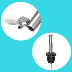 Olive Oil And Vinegar Cruet Small Wine Dispenser Glass Bottles 6 Oz (200ml) With Stainless Steel Spout,3 - Pack -Peugeot Shop 41WunGjVrmL