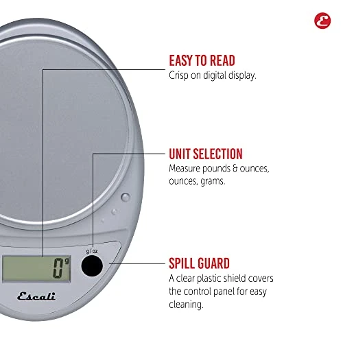 Primo Digital Food Scale Multi-Functional Kitchen Scale And Baking Scale For Precise Weight Measuring And Portion Control, 8.5 X 6 X 1.5 Inches, Chrome 3 Primo Digital Food Scale Multi-Functional Kitchen Scale And Baking Scale For Precise Weight Measuring And Portion Control, 8.5 X 6 X 1.5 Inches, Chrome - Image 3