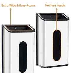 Wall Mount Grocery Bag Holder,Trash Bag Holder,Bag Dispenser For Plastic Bags With Extra-Wide & Easy-Access Openings, Anti-Fingerprint And Rustproof Matte White Finish -Peugeot Shop 41Wv34HUicL