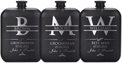 Groomsmen Gifts Set Of 6, Personalized Groomsmen Flask Set W Optional Gift Box - Wedding Favor, Engraved 6oz Stainless Steel Flask, Custom Flask Gift Set, Black #2 16 Groomsmen Gifts Set Of 6, Personalized Groomsmen Flask Set W Optional Gift Box - Wedding Favor, Engraved 6oz Stainless Steel Flask, Custom Flask Gift Set, Black #2 -Peugeot Shop 41WvmpdVohL. AC
