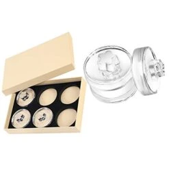 Fermentation Glass Weights 6-Pack With Easy Grip Handle For Wide Mouth Mason Jar Fermenting Sauerkraut, Pickles,Kimchi Vegetables,Canning Supplies And More Home Fermented Foods Dishwasher Safe