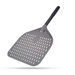 Perforated Pizza Peel, 12 X 14 Inch Rectangular Pizza Turning Peel, Professional Anodized Aluminum Turning Pizza Paddle, 26 Inch Overall
