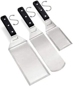 Professional Spatula Set - Stainless Steel Pancake Turner And Griddle Flipper Scraper 4x8 Inch Oversized Hamburger Turner Great For Griddle BBQ Grill And Flat Top Cooking - Commercial Quality -Peugeot Shop 41XAVchlTvL. AC