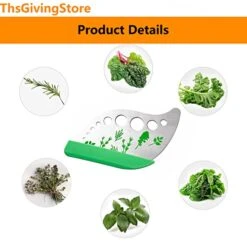 9 Holes Herb Leaf Stripper Tool, 304 Stainless Steel Kitchen Herb Leaf Stripping Tool, Fresh Herb Chopper, Remover Leaf Tool For Chard, Collard Greens, Parsley, Basil, Taragon, Thym -Peugeot Shop 41XGUG9omdL