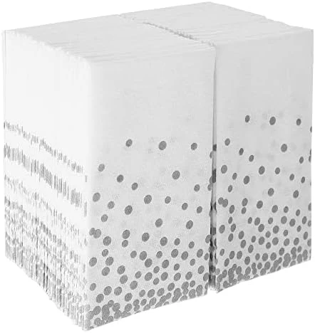 50 Pack Paper Silver Napkins - Disposable Hand Towels For Bathroom – Elegant Guest Paper Napkins With Silver Dots – Paper Towel For Guest Bathrooms And Special Events – Disposable Paper Napkins 7 50 Pack Paper Silver Napkins - Disposable Hand Towels For Bathroom – Elegant Guest Paper Napkins With Silver Dots – Paper Towel For Guest Bathrooms And Special Events – Disposable Paper Napkins - Image 7