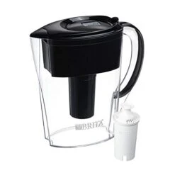 Brita 6 Cup Space Saver BPA Free Water Pitcher With 1 Filter, Black