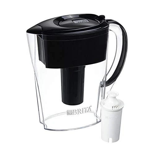 Brita 6 Cup Space Saver BPA Free Water Pitcher With 1 Filter, Black 1 Brita 6 Cup Space Saver BPA Free Water Pitcher With 1 Filter, Black