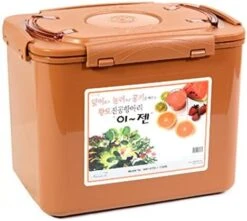 E-Jen Premium Kimchi, Sauerkraut Container Probiotic Fermentation With Inner Vacuum Lid (Earthenware Brown, 0.45 Gal/ 1.7L) -Peugeot Shop 41XQLgiixxL. AC