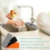 LYOWL Silicone Sink Faucet Mat, Sink Splash Guard Drip Catcher For Sink Faucet, Water Draining Pads Behind Faucet For Kitchen, Bathroom And RV, (Black)…