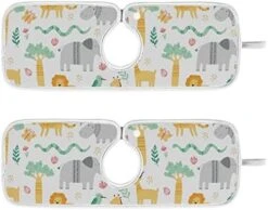 Kcldeci 2 Pack Faucet Mat Splash Guard For Kitchen Sink,Cute African Zoo 23x5 Inch Faucet Handle Drip Catcher Tray Absorbent Mat Fast Dry Mat For Kitchen, Bathroom -Peugeot Shop 41XpB7Z tQL. AC 2