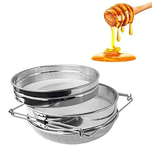 BEEXTM Stainless Steel Strainer Filter Double Sieve With Extendable Arms Honey Strainer Filter Honey Extractor Tools Multi-Purpose Filter 2 BEEXTM Stainless Steel Strainer Filter Double Sieve With Extendable Arms Honey Strainer Filter Honey Extractor Tools Multi-Purpose Filter - Image 2