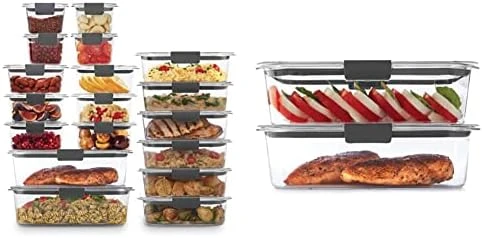 Rubbermaid Brilliance Storage Plastic Lids, Leak Proof Food Container, Clear, 24-Piece & Leak-Proof Brilliance Food Storage Set | 9.6 Cup Plastic Containers, 2-Pack, Clear 6 Rubbermaid Brilliance Storage Plastic Lids, Leak Proof Food Container, Clear, 24-Piece & Leak-Proof Brilliance Food Storage Set | 9.6 Cup Plastic Containers, 2-Pack, Clear - Image 6