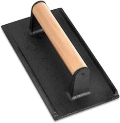 Cast Iron Burger Press, 7 Inch Round Heavy Duty Bacon Meat Steak Grill Press With Wooden Handle, Heat Proof, Rust Resistance, Griddle Accessorie Burger Smasher For BBQ Flat Top Teppanyaki -Peugeot Shop 41Y1DtGeF8L. AC