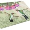 PTW2051LCB Fuchsia And Hummingbirds Glass Cutting Board Large, Decorative Tempered Glass Cutting And Serving Board Large Size Chopping Board,