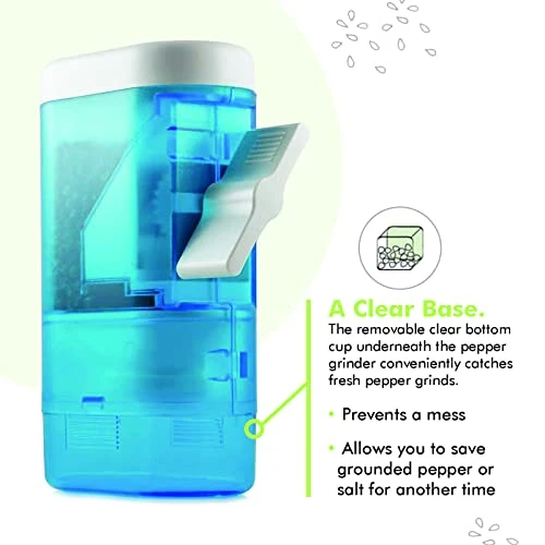 Traditional Pepper Mill Manual High Volume Peppercorns And Salt Grinder With Ergonomic Turnkey Handle And Ceramic Precision Mechanism With Adjustable Grind For The Gourmet Chef (Aqua) 3 Traditional Pepper Mill Manual High Volume Peppercorns And Salt Grinder With Ergonomic Turnkey Handle And Ceramic Precision Mechanism With Adjustable Grind For The Gourmet Chef (Aqua) - Image 3