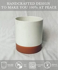 Ora Ceramic Kitchen Utensil Holder - Wooden Spoon & Spatula Crock For Countertop, Modern Farmhouse Home Decor, Extra Large 7.3" Cooking Organizer For Stove Top And Counter - Heavy & Sturdy - Vanilla -Peugeot Shop 41YHUOOdPlS