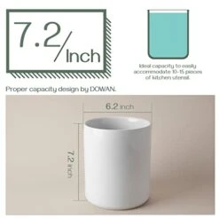 White Utensil Holder, Large Utensil Holder For Kitchen Counter (H7.2” X W6.2”), Ceramic Cooking Utensil Crock For Kitchen Decor, Anti-Scratches And Stable, Handmade DIY Gifts For Moms 11 White Utensil Holder, Large Utensil Holder For Kitchen Counter (H7.2” X W6.2”), Ceramic Cooking Utensil Crock For Kitchen Decor, Anti-Scratches And Stable, Handmade DIY Gifts For Moms -Peugeot Shop 41YJI9SOFGL