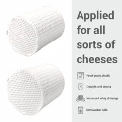 Universal Cheese Molds With Followers For Making Soft, Semi-Hard And Hard Cheeses - Set Of 2 6 Universal Cheese Molds With Followers For Making Soft, Semi-Hard And Hard Cheeses - Set Of 2 -Peugeot Shop 41YSRlrTowL