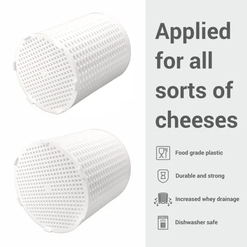 Universal Cheese Molds With Followers For Making Soft, Semi-Hard And Hard Cheeses - Set Of 2 3 Universal Cheese Molds With Followers For Making Soft, Semi-Hard And Hard Cheeses - Set Of 2 - Image 3