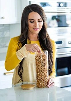 Glass Container With Lid, Bamboo Top (2.2 L) - Dry Food Storage Pasta Container Kitchen Canister For Bow Tie Pasta, Spaghetti, Macaroni, Rotini, Egg Noodles, Cookies, Candy, Flour 13 Glass Container With Lid, Bamboo Top (2.2 L) - Dry Food Storage Pasta Container Kitchen Canister For Bow Tie Pasta, Spaghetti, Macaroni, Rotini, Egg Noodles, Cookies, Candy, Flour -Peugeot Shop 41YV5gj0BfL