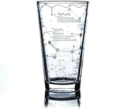 Beer Glasses - 16 Oz Pint Glass (Set Of 2) – Science Of Beer Glassware - Etched With Beer & Hops Chemistry Molecules 6 Beer Glasses - 16 Oz Pint Glass (Set Of 2) – Science Of Beer Glassware - Etched With Beer & Hops Chemistry Molecules - Image 6