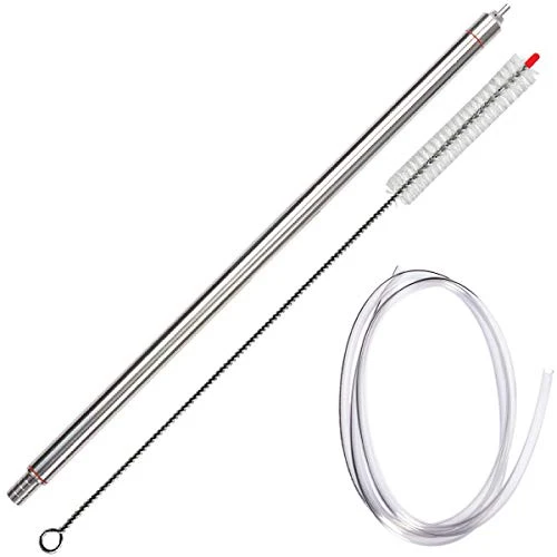 Professional Stainless Steel Spring Loaded Bottle Filler 14" With 6.5 Feet Of Tubing - Beer, Wine, Kombucha With Filler Brush And 6.5 Feet 5/16" ID Of Tubing By Ubrewusa 1 Professional Stainless Steel Spring Loaded Bottle Filler 14" With 6.5 Feet Of Tubing - Beer, Wine, Kombucha With Filler Brush And 6.5 Feet 5/16" ID Of Tubing By Ubrewusa