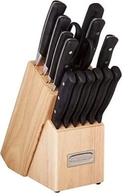 Cuisinart Classic Forged Triple Rivet, 15-Piece Knife Set With Block, Superior High-Carbon Stainless Steel Blades For Precision And Accuracy, (Black/Gray) -Peugeot Shop 41YmeQ6JWJL. AC