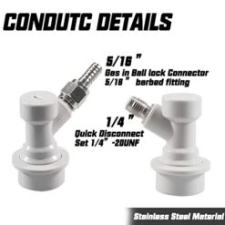 PERA 43178-145684 Ball Lock MFL Dis-Connect Set With Swivel Nuts (2) 5/16 Gas, 1/4 Liquid Barbed By (Pack Of 2) -Peugeot Shop 41YvCFEs4FL