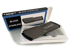 Premium Black Stainless Metal Dishwasher Magnet Clean Dirty Sign Indicator | Dish Nanny | With Padded Magnets Or Double Sided Stick Tape (Black Stainless) -Peugeot Shop 41YzzfZfuJL