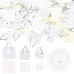 60 Pack Invisible Adhesive Plate Hanger Set Vertical Plate Holders For The Wall 3 Shape Square Round Adhesive Hanger Hooks For Plate Pictures Wall Art Decor