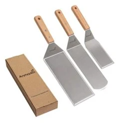 Professional Spatula Set - Stainless Steel Pancake Turner And Griddle Flipper Scraper 4x8 Inch Oversized Hamburger Turner Great For Griddle BBQ Grill And Flat Top Cooking - Commercial Quality -Peugeot Shop 41ZEKe2rhPL