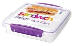 Sistema KLIP IT Accents Collection Sandwich Box Food Storage Container, 15.2 Oz./0.5 L, Color Received May Vary -Peugeot Shop 41ZEMIRSUFL