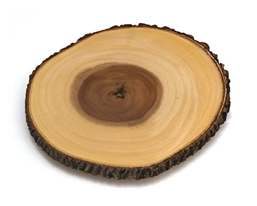Acacia Tree Bark Footed Server For Cheese, Crackers, And Hors D'oeuvres, Large 1 Acacia Tree Bark Footed Server For Cheese, Crackers, And Hors D'oeuvres, Large