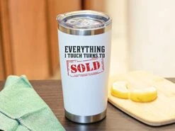 Real Estate Gifts Coffee Mug- Everything I Touch Turns To Sold 20oz White Tumbler/Mug For Coffee- Gift Idea For A Real Estate Agent, Realtor, Women, Men, Closing, House -Peugeot Shop 41ZRCXnMv3L