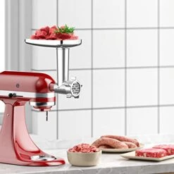Metal Meat Grinder Attachment For KitchenAid Stand Mixer,Meat Grinder KitchenAid Includes 4 Grinding Plates, 3 Sausage Stuffer Tubes, 2 Grinding Blades, Meat Grinder Attachment By Gvode -Peugeot Shop 41ZRb15GQML