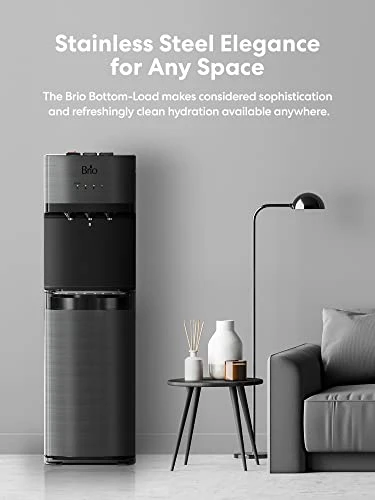 Brio CLBL520SCBLK Self-Cleaning Bottom Load Water Cooler Dispenser For 3 & 5 Gallon Bottles – Hot, Room & Cold Spouts, Child-Safety Lock, LED Display & Night Light, Black Stainless Steel 3 Brio CLBL520SCBLK Self-Cleaning Bottom Load Water Cooler Dispenser For 3 & 5 Gallon Bottles – Hot, Room & Cold Spouts, Child-Safety Lock, LED Display & Night Light, Black Stainless Steel - Image 3