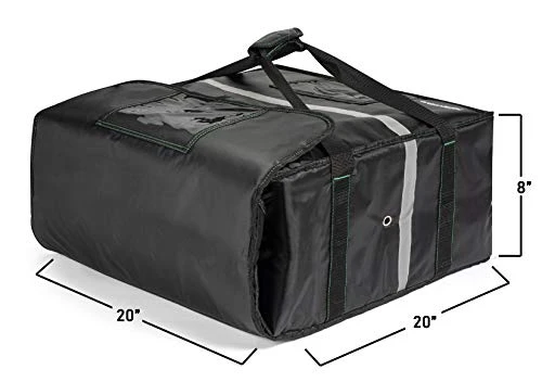 Insulated Pizza & Food Delivery Bag, Fits 4 Large Pizzas Or Trays, 20" X 20" X 8", Black 2 Insulated Pizza & Food Delivery Bag, Fits 4 Large Pizzas Or Trays, 20" X 20" X 8", Black - Image 2