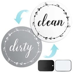 Cinch Dishwasher Magnet Clean Dirty Sign: Works On Stainless Steel Non Magnetic Dish Washers - 3.15" - Includes Magnetic Piece With Adhesive - Farmhouse Kitchen Accessories Decor, Apartment Necessities