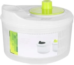 Kitchen Salad Spinner Large Capacity-Manual Lettuce Spinner With Secure Lid Lock&Rotary Handle-Easy To Use Salad Spinners With Bowl,Colander&Built-in Draining System