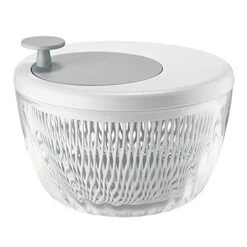 HEIMP Dryer Salad Spinner Large 4L Capacity - Manual Lettuce Spinner Dryer With Lid Lock & Rotary Handle - Easy To Use With Bowl, Colander Food Preparation Kitchen Slicer