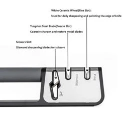 Knife Sharpeners, 2 Stage Best Knife Sharpener, 3-in-1 Quality Kitchen Knives And Scissors Sharpener With Diamond, Ceramic Wheel, Tungsten 7 Knife Sharpeners, 2 Stage Best Knife Sharpener, 3-in-1 Quality Kitchen Knives And Scissors Sharpener With Diamond, Ceramic Wheel, Tungsten -Peugeot Shop 41ZkfsYiavL